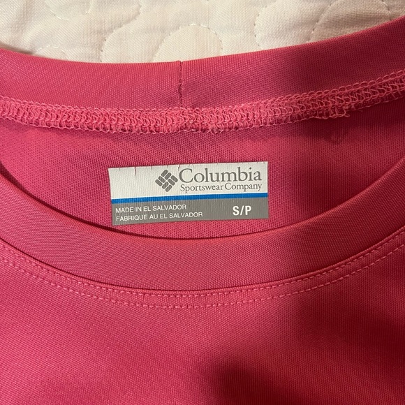 Columbia long sleeve dri-fit t-shirt in dusty pink size small - Picture 3 of 4